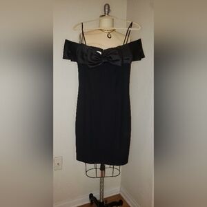 Vintage Black Dress with Bow Detail